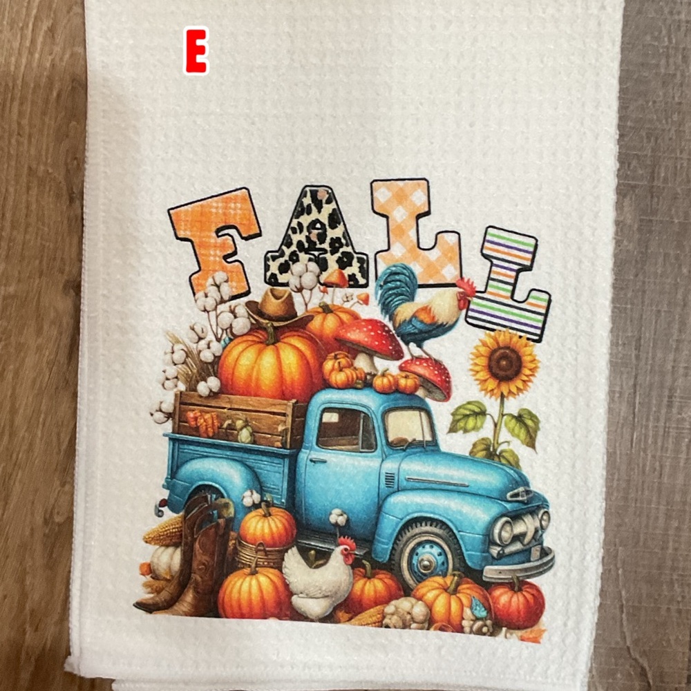 Fall towel - handmade